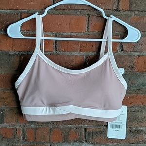 Pink medium impact sports bra